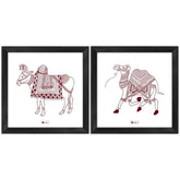 Ethnic Themed Animal Printed Set of 2 Poster Frames